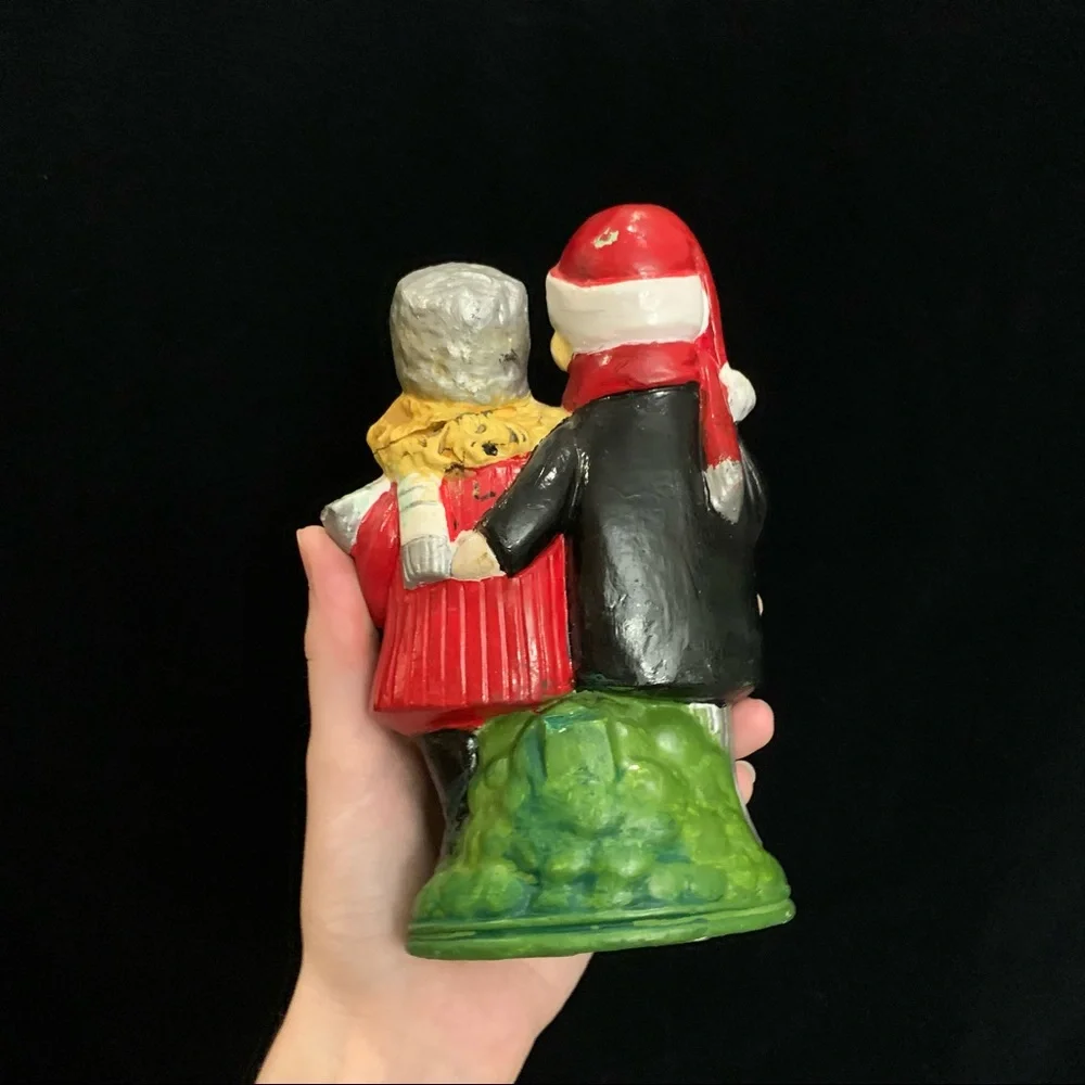 Vintage Christmas Caroling Family Ceramic Figurine Statue // REPAIRED/FLAWS